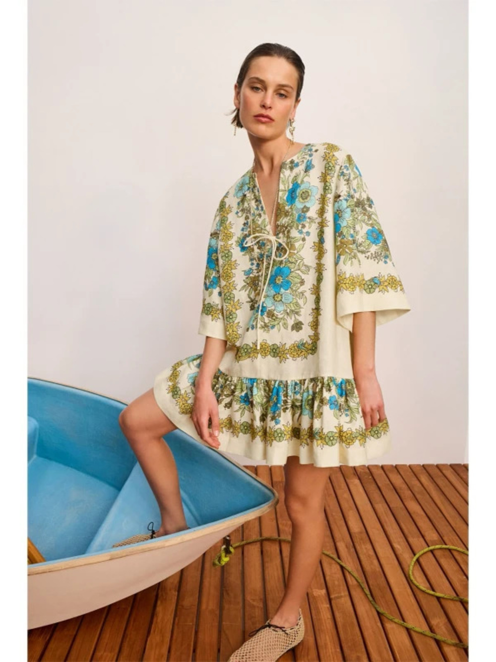 ZARA New Casual Printed Shirt Cardigan Dress Chic Versatile